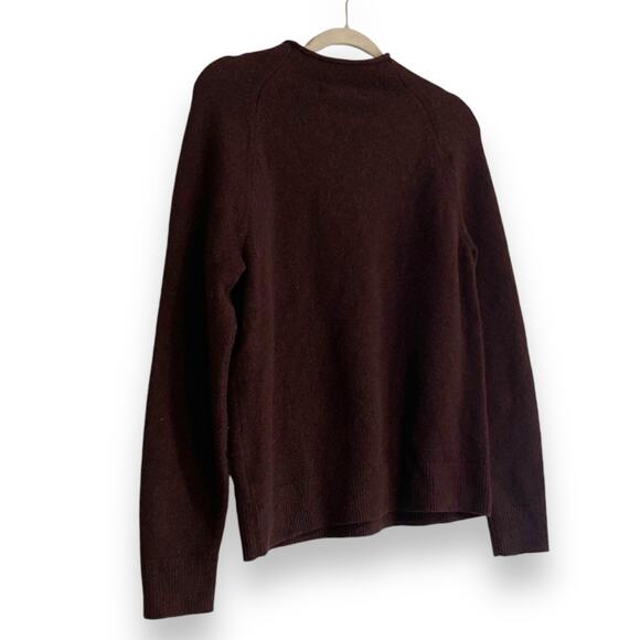 Womens Banana Republic Maroon Heather Moc Neck Recycled Wool Sweater Size Medium - Picture 15 of 16